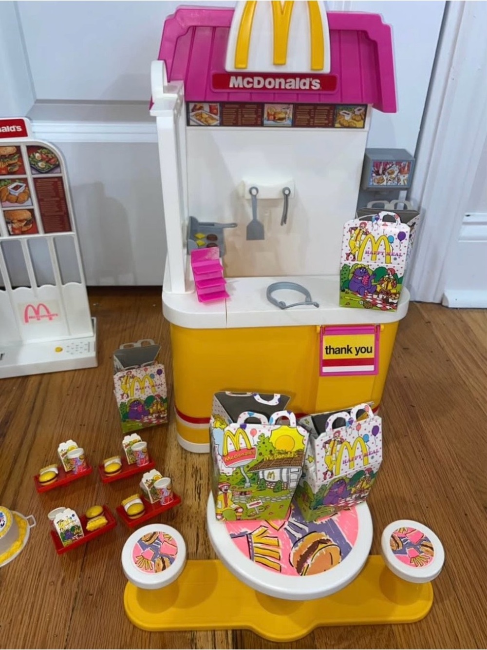 90s Barbie McDonald's Playset Counter in Yellow, Pink & White